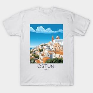 A Pop Art Travel Print of Ostuni - Italy T-Shirt